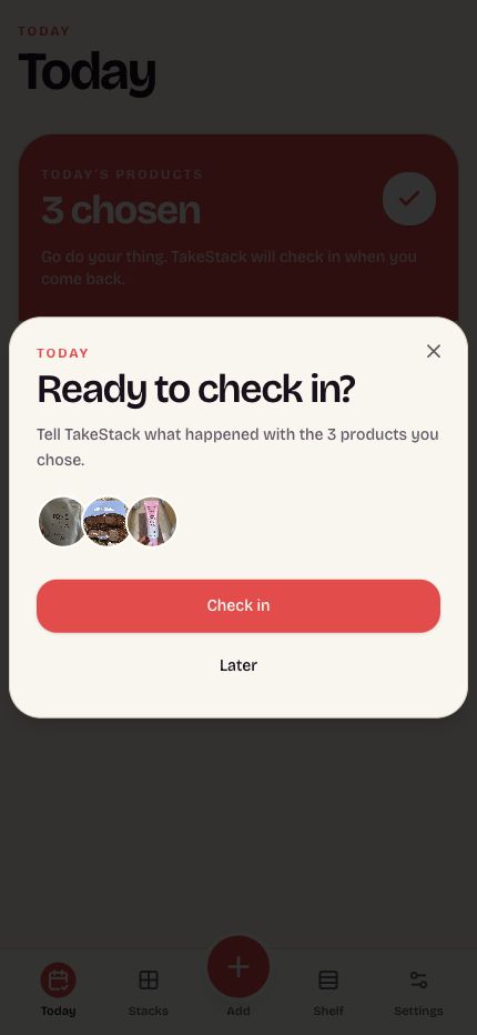 StackTake Daily Check-In asking about newly filmed content