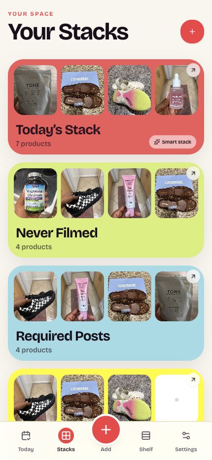 StackTake Smart Stacks filled with real creator products
